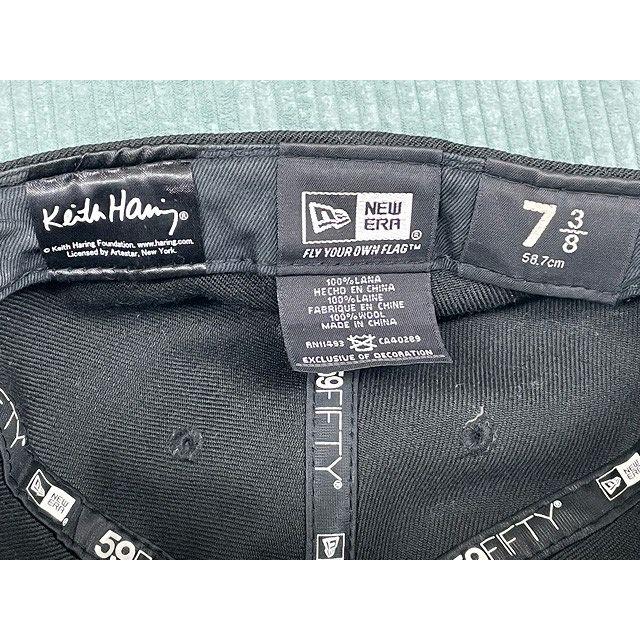 NEWERA ニューエラ  キースへリング Keith Haring DJ DOG 59FIFTY キャップ 帽子 刺繍 ブラック 黒 73/8 58.7 [ta-1033]｜highground｜10