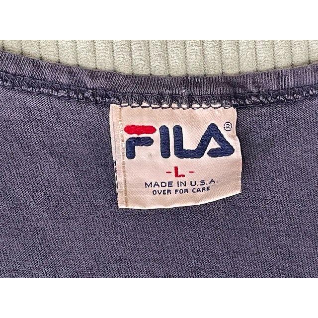 90's 米国製 MADE IN USA フィラ FILA ビンテージ タンクトップ ロゴ フェード ナス紺 ネイビー L [ta-1048] | FILA | 03