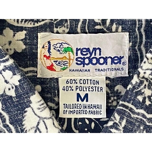 90's ハワイ製 ビキニタグ レインスプーナー reyn spooner 半袖 アロハシャツ ラハイナセーラー レギュラーカラー ネイビー M [ta-1085] | reyn spooner | 05