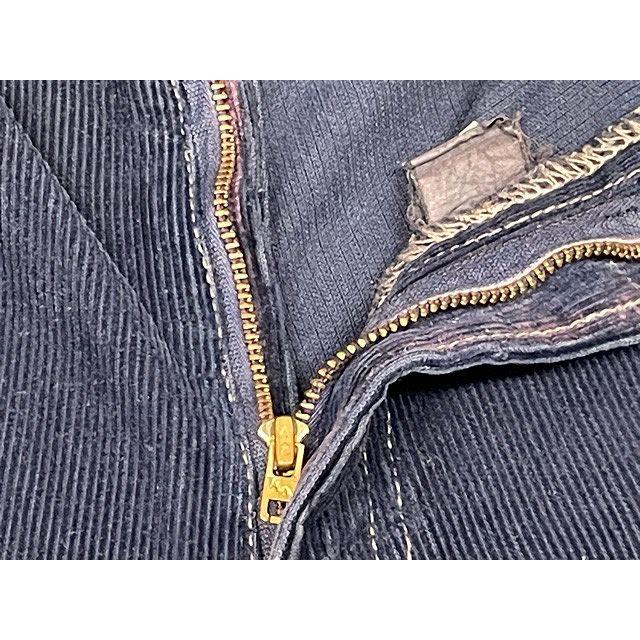 70's 米国製 リー Lee 200 ストレート コーデュロイパンツ サイドタグ タロン42 後染 オーバーダイ ネイビー 実寸W78L69 [ta-1198] | Lee | 03