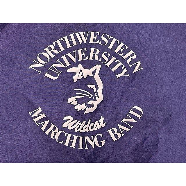70's 80's 米国製 バーディ Birdie ナイロンジャケット スタジャン NORTHWESTERN UNIVERSITY ノースウェスタン大学 両面 XL [ta-1330] | MADE IN USA | 02