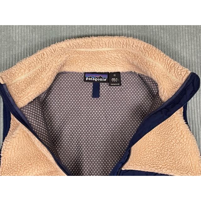 2000 米国製 パタゴニア patagonia フリース クラシックレトロX ベスト Classic RETRO-X VEST 23044 ナチュラル ネイビー XS [ta-1347]の画像