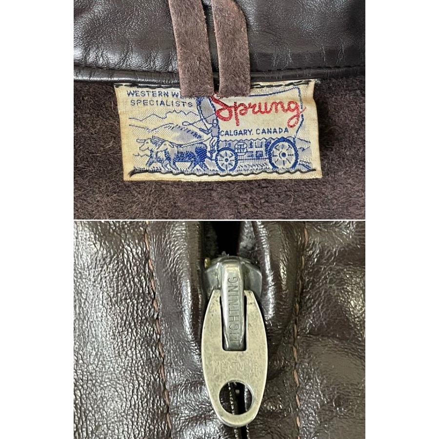 VINTAGE 60's カナダ Sprung ビンテージ レザー ジャケット ウエスタン