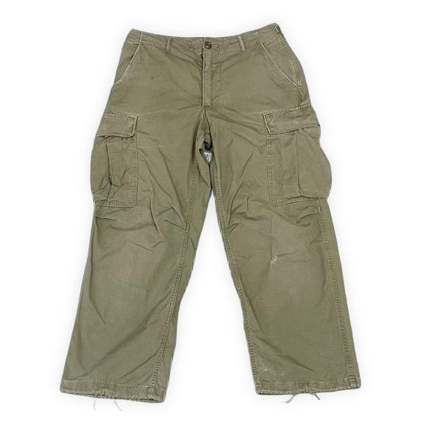 60's 1969 ミリタリー US ARMY 米軍 ジャングルファティーグパンツ 4th ポプリン リップストップ カーゴパンツ SHORT SMALL [ta-1492] | MILITARY