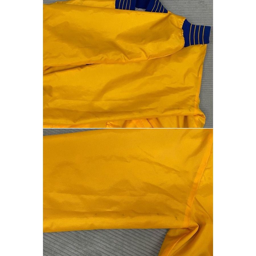 80's 米国製 デロング DeLONG ナイロンジャケット スタジャン キルティング ミッドウェイ大学 MIDWAY BASEBALL 青黄 S [ta-1566] | MADE IN USA | 08