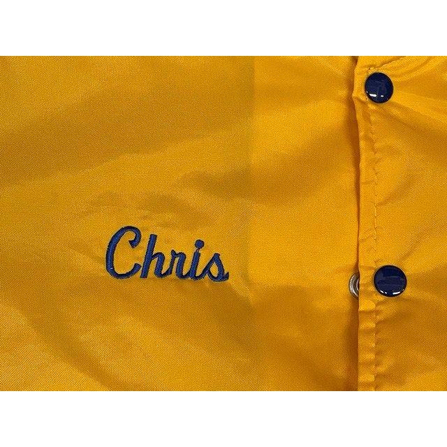 80's 米国製 デロング DeLONG ナイロンジャケット スタジャン キルティング ミッドウェイ大学 MIDWAY BASEBALL 青黄 S [ta-1566] | MADE IN USA | 02