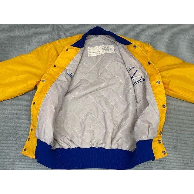 80's 米国製 デロング DeLONG ナイロンジャケット スタジャン キルティング ミッドウェイ大学 MIDWAY BASEBALL 青黄 S [ta-1566] | MADE IN USA | 06