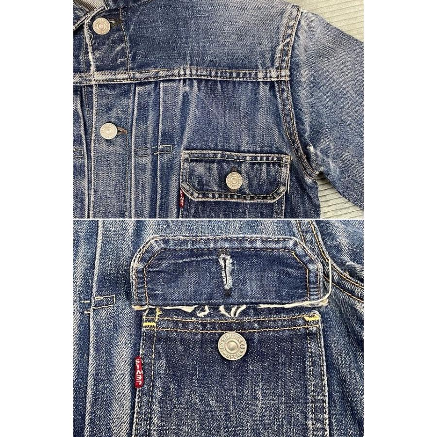 50's 米国製 リーバイス LEVI'S ビンテージ デニムジャケット 507XX セカンド 前期 均等V ビッグE 釦裏17 着丈49 身幅46 [ta-1571] | Levi's | 01