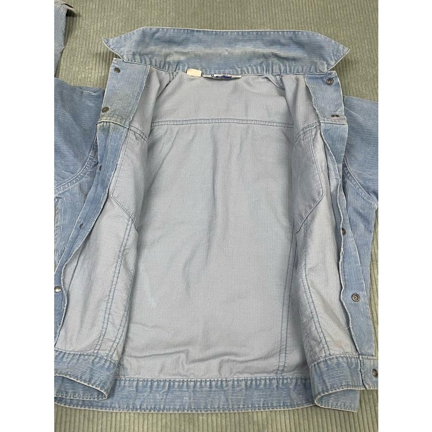 70's 米国製 リーバイス LEVI'S コーデュロイ トラッカージャケット スナップ釦 サドルマン サックスブルー 18 [ta-1595] | Levi's | 05