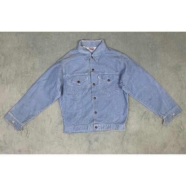 70's 米国製 リーバイス LEVI'S コーデュロイ トラッカージャケット スナップ釦 サドルマン サックスブルー 18 [ta-1595] | Levi's | 06