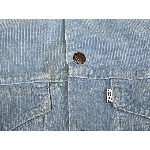 70's 米国製 リーバイス LEVI'S コーデュロイ トラッカージャケット スナップ釦 サドルマン サックスブルー 18 [ta-1595] | Levi's | 04
