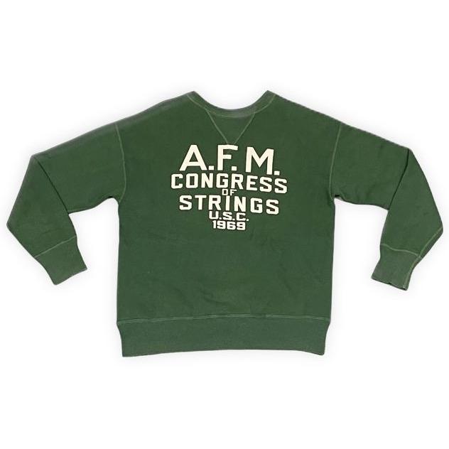 日本製 WAREHOUSE ウエアハウス スウェット A.F.M. CONGRESS 両V セットインスリーブ グリーン 40 [ta-1189] | WAREHOUSE