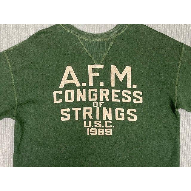 日本製 WAREHOUSE ウエアハウス スウェット A.F.M. CONGRESS 両V セットインスリーブ グリーン 40 [ta-1189] | WAREHOUSE | 01