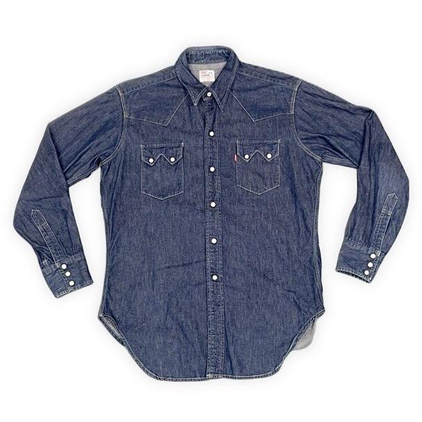 90's 米国製 MADE IN USA バレンシア工場 リーバイス LEVI'S 7205-1018 デニム ウエスタンシャツ ショートホーン 復刻 L [n-0011] | Levi's VINTAGE CLOTHING