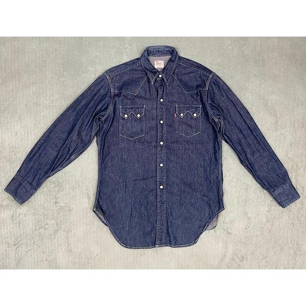 90's 米国製 MADE IN USA バレンシア工場 リーバイス LEVI'S 7205-1018 デニム ウエスタンシャツ ショートホーン 復刻 L [n-0011] | Levi's VINTAGE CLOTHING | 06