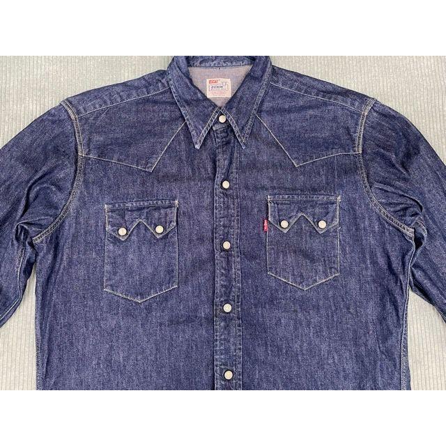 90's 米国製 MADE IN USA バレンシア工場 リーバイス LEVI'S 7205-1018 デニム ウエスタンシャツ ショートホーン 復刻 L [n-0011] | Levi's VINTAGE CLOTHING | 01