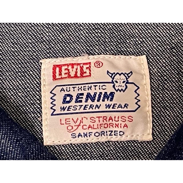 90's 米国製 MADE IN USA バレンシア工場 リーバイス LEVI'S 7205-1018 デニム ウエスタンシャツ ショートホーン 復刻 L [n-0011] | Levi's VINTAGE CLOTHING | 02