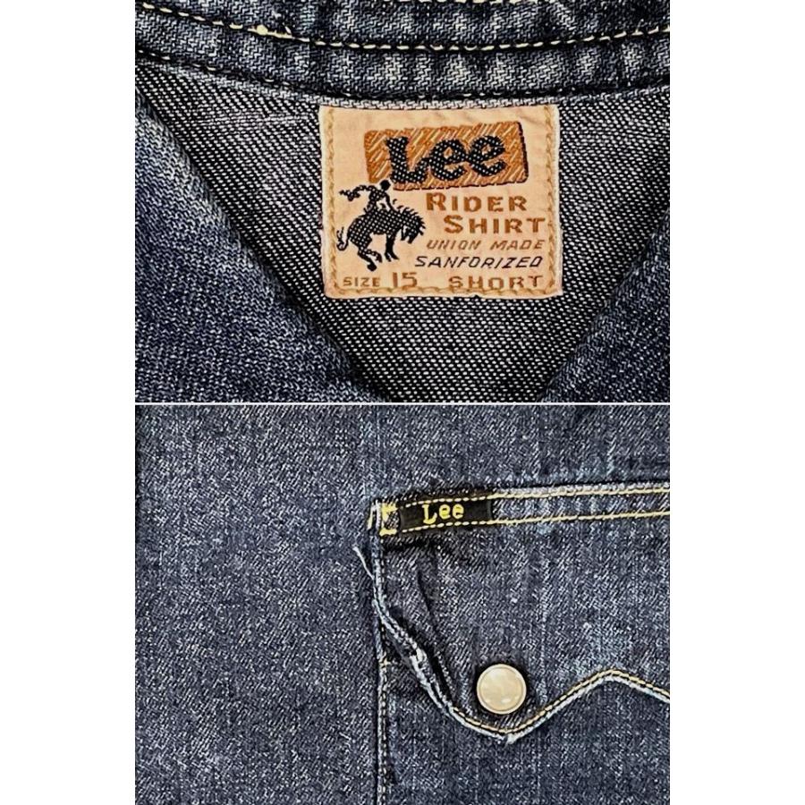 Lee 40's復刻跳ね馬タグデニムウエスタンシャツ16（L）箱付き美品 Lee（リー） Lee COWBOY SHIRTS デニムウエスタンシャツ RIDER SHIRT