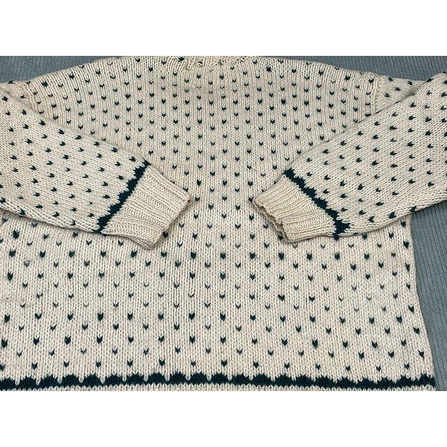 80's 香港製 L.L.Bean エルエルビーン ハンドニット セーター バーズアイ ビーンブーツ 犬 ウール100% XL [ta-1642] | L.L.Bean | 08