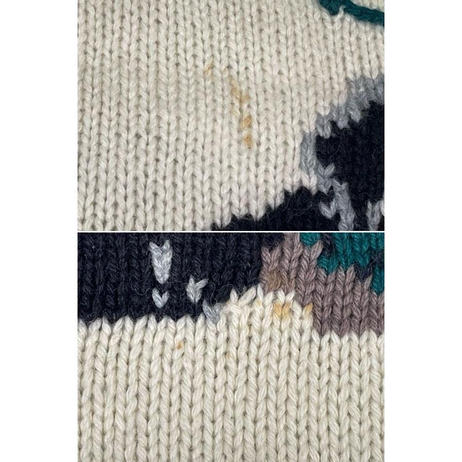 80's 香港製 L.L.Bean エルエルビーン ハンドニット セーター バーズアイ ビーンブーツ 犬 ウール100% XL [ta-1642] | L.L.Bean | 05