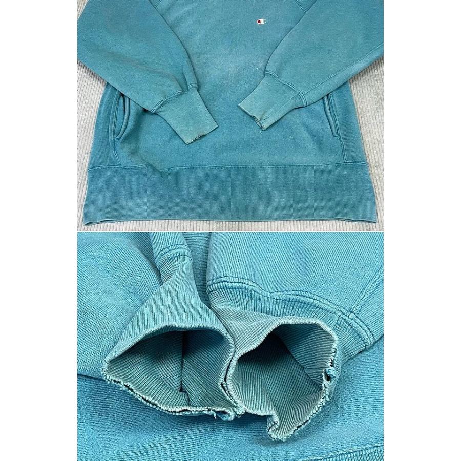 90’s 米国製 チャンピオン ビンテージ リバースウィーブ Champion REVERSE WEAVE モックネック ボロ フェード ターコイズ L [ta-1667] | REVERSE WEAVE | 05