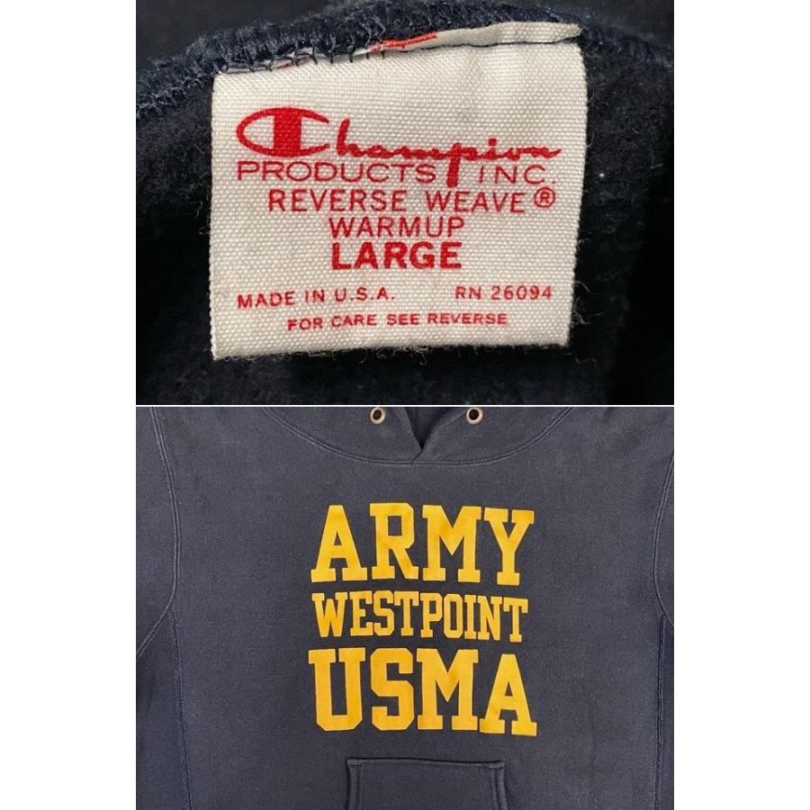 米国製 チャンピオン スウェット リバースウィーブ パーカー ARMY WESTPOINT USMA Champion REVERSE WEAVE 赤単タグ ネイビー L [ta-1672] | REVERSE WEAVE | 02