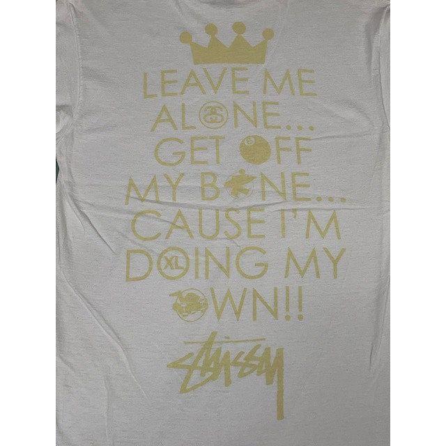 00's メキシコ製 STUSSY オールド ステューシー Tシャツ 染み込み サーフマン スケートマン 8ボール 両面 白 ホワイト M [ta-1676] | STUSSY | 02