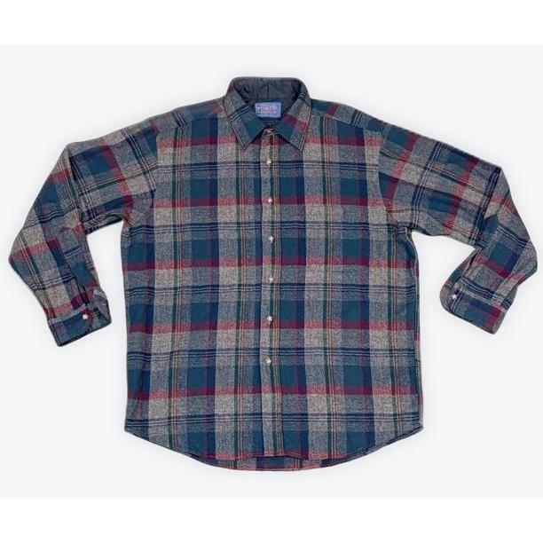 80's 米国製 MADE IN USA ペンドルトン Pendleton ウールシャツ 片ポケット ボックス チェック L [ta-1799] | PENDLETON
