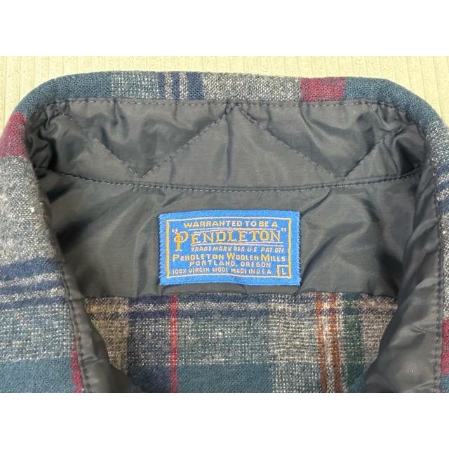 80's 米国製 MADE IN USA ペンドルトン Pendleton ウールシャツ 片ポケット ボックス チェック L [ta-1799] | PENDLETON | 02