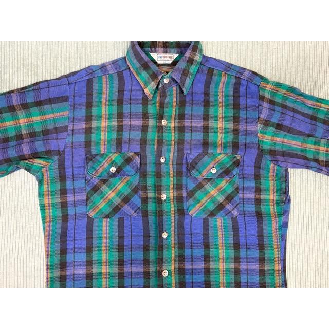 70's 80's 米国製 ビンテージ FIVEBROTHER ファイブブラザー ヘビーネル ネルシャツ チェック M 15-151/2 [ta-1801] | FIVEBROTHER | 01