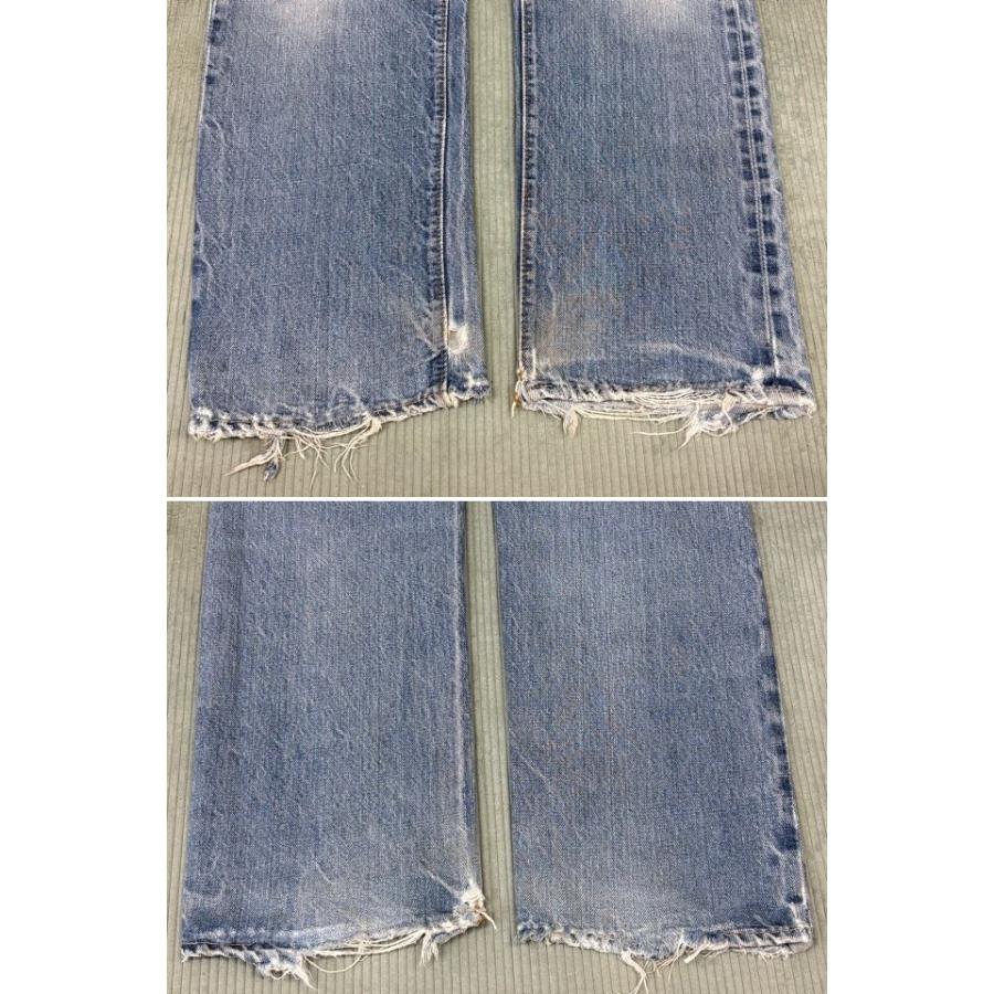 70's 1975 米国製 リーバイス LEVI'S 501 ビンテージ 66前期 裾チェーン 赤耳 ダメージ リペア 表記W31L33 実寸W76L76 [ta-1803] | Levi's | 09
