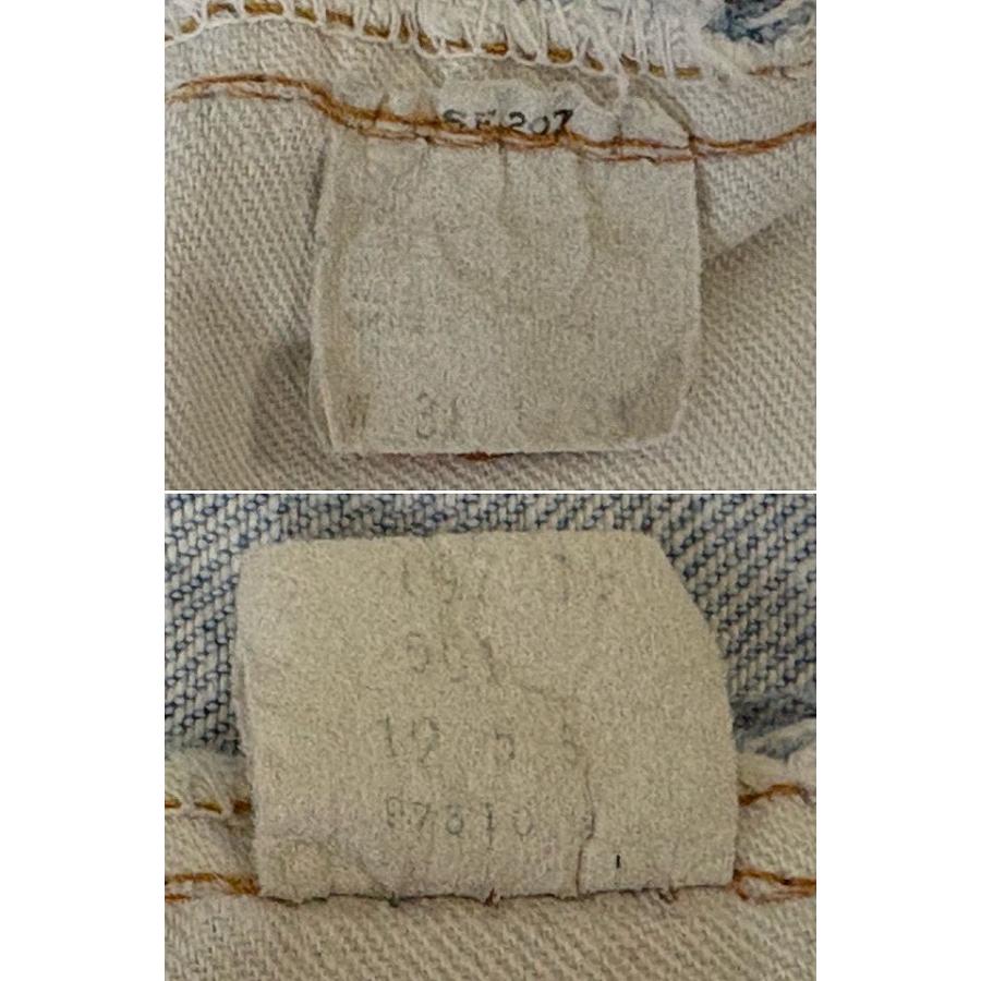 70's 1975 米国製 リーバイス LEVI'S 501 ビンテージ 66前期 裾チェーン 赤耳 ダメージ リペア 表記W31L33 実寸W76L76 [ta-1803] | Levi's | 02
