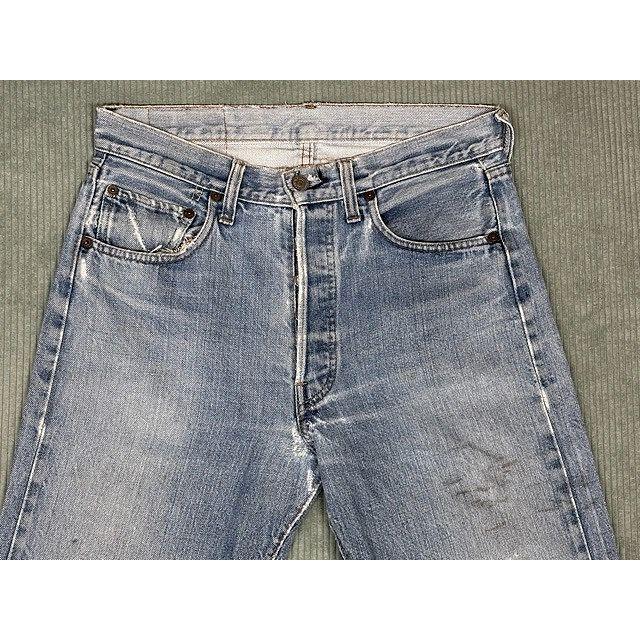 70's 1975 米国製 リーバイス LEVI'S 501 ビンテージ 66前期 裾チェーン 赤耳 ダメージ リペア 表記W31L33 実寸W76L76 [ta-1803] | Levi's | 03
