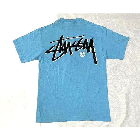 00's メキシコ製 STUSSY ステューシー Tシャツ ブルー 両面プリント