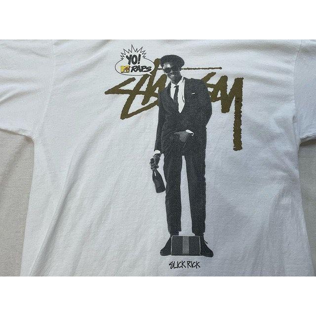 メキシコ製 STUSSY ステューシー YO! MTV RAPS コラボ Tシャツ SLICK RICK スリックリック ホワイト サイズM [tal-0359]｜highground｜06