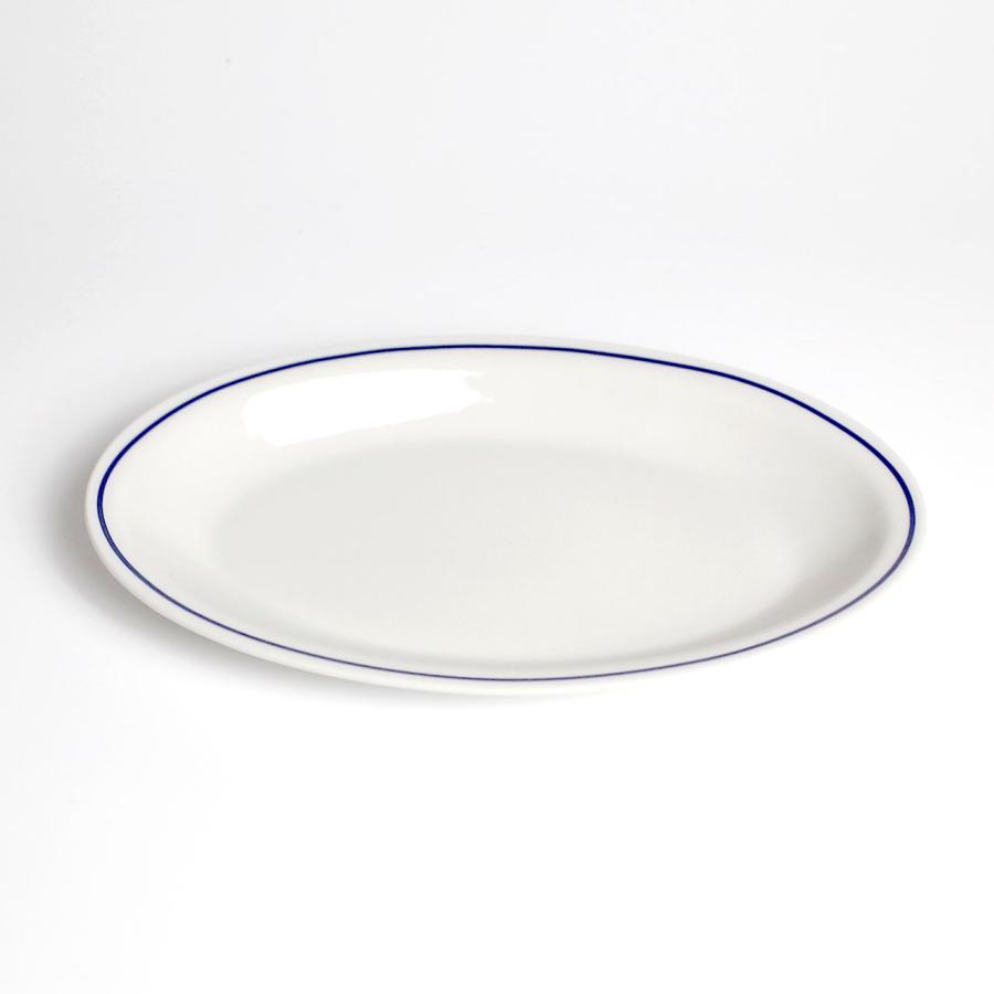 Saturnia Rome Blue line Oval Plate 27 サタルニア ローマ ブルー