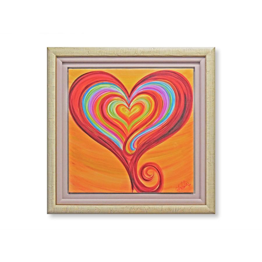 版画 額付 デビー・アランブラ/Heart of Compassion アメリカ ハート キャンバス 絵画 アート ジクレー 壁掛け Debbie Arambula