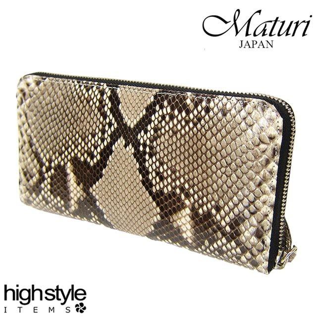 maturi ダイヤモンドパイソン 長財布 ラウンドファスナー ロングウォレット 長財布 メンズ レディース 本革 Maturi ダイヤモンドパイソン ラウンド