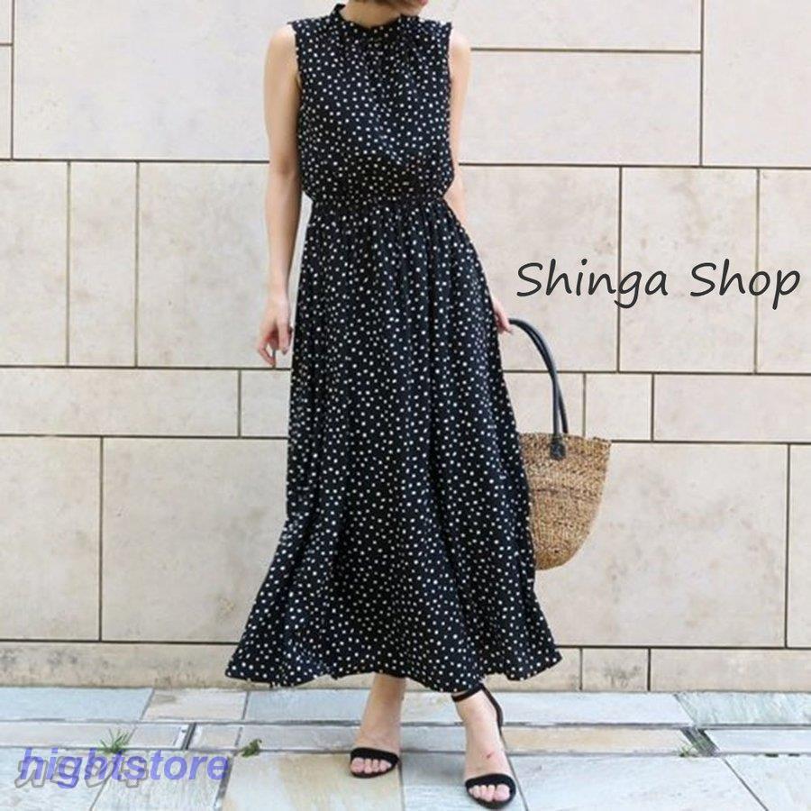 ワンピース レディース 40代 黒 白ワンピース 春夏 ノースリーブ シフォンワンピース きれいめ ドット柄ワンピース Aラインスカート 上品 オシャレ結婚式ドレス Hightstore14 Lyq110 Hight 通販 Yahoo ショッピング