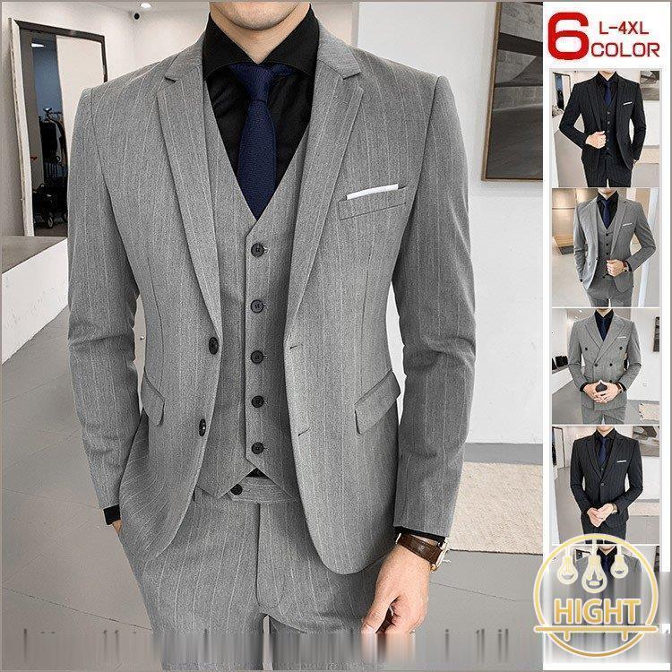 見事な創造力 面接 就活 成人式 卒業式 スリムスーツ ストライプ柄 ビジネススーツ スーツ メンズ スリーピーススーツ 紳士 プレゼント 父の日 入学式 結婚式 3ピーススーツ 色 Xz362 ダークグレー Asecuador Com