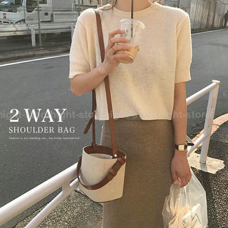 レディース 2way バッグ ショルダーバッグ ミニ 鞄 かばん やわらかい キャンバス 合成皮革 おしゃれ かわいい プチプラ ママコーデ カジュアル 秋 秋冬 春 韓国