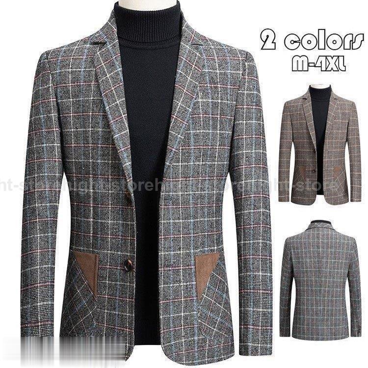 お手頃価格 アウター 通勤 紳士用 長袖ビジネススーツ スーツ チェック柄 切り替え ブレザー メンズ テーラードジャケット コート Jacket 紳士用 ビジネス メンズ テーラードジャケット Jacket 代30代40代 カジュアルスーツ 春秋 細身 ジャケット Www Radio10 Sr