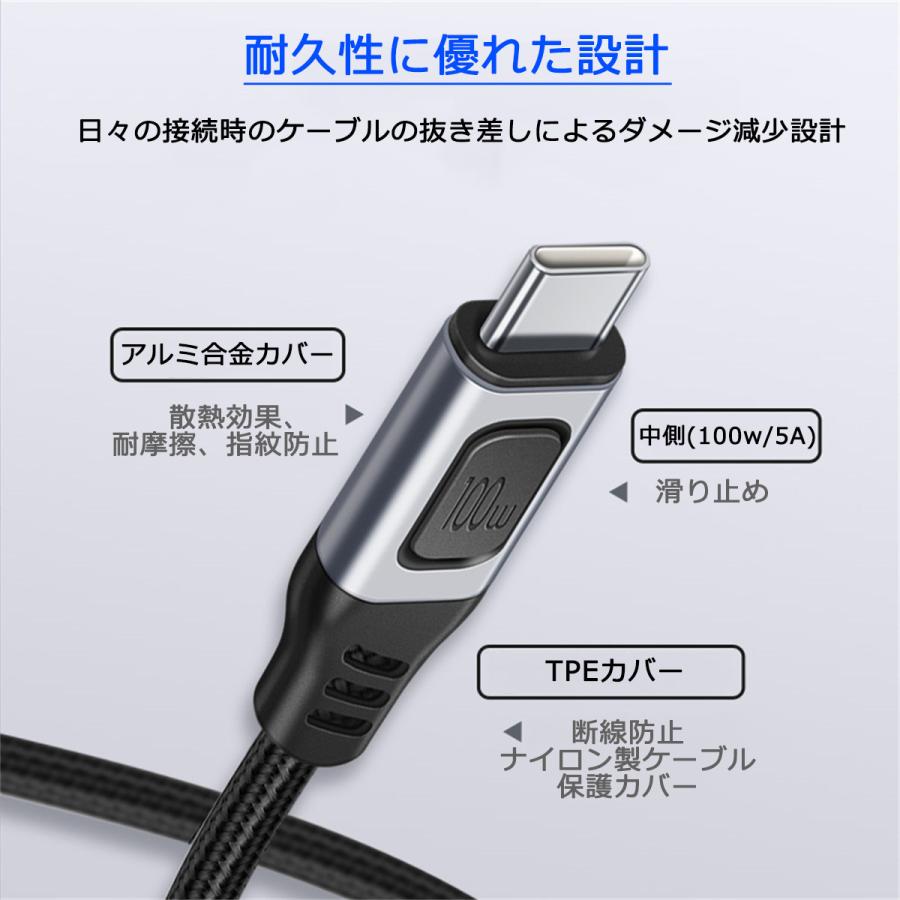 1m 100W USB Type-C 充電 ケーブル 20V/5A PD 急速充電 タイプC USB-C