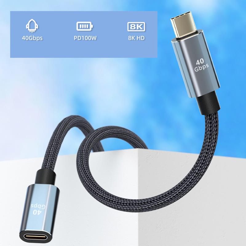 ストレート型 0.5m USB Type-C 延長ケーブル 100W 5A PD対応
