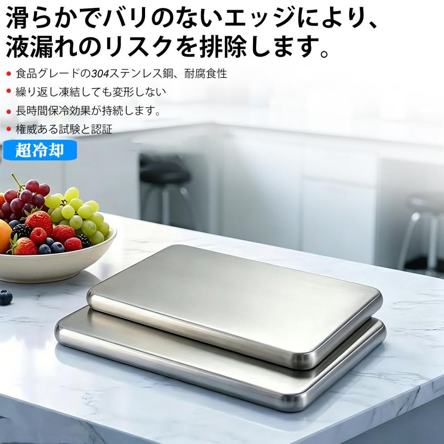 保冷プレート 最大12時間キープ 繰り返し使用 保冷剤 ステンレス 冷却プレート 冷やす 長持ち 保冷パック 長時間保冷 急速冷却 キャンプ 熱中症対策 食品保冷 |  | 01
