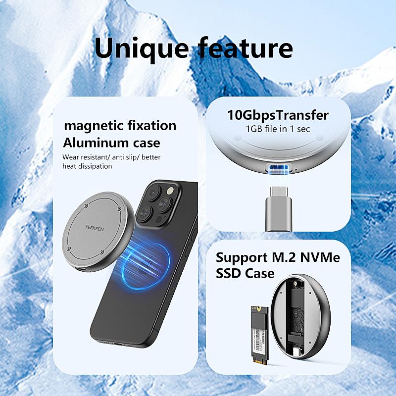 YEEKEEN USB Type-C M.2 NVMe PCIE Mキー/B+M Key 2230/2242 SSD ケース 対応 エンクロージャー iPhone 15対応 USB3.1 高速データ転送 タイプC マグネット |  | 06