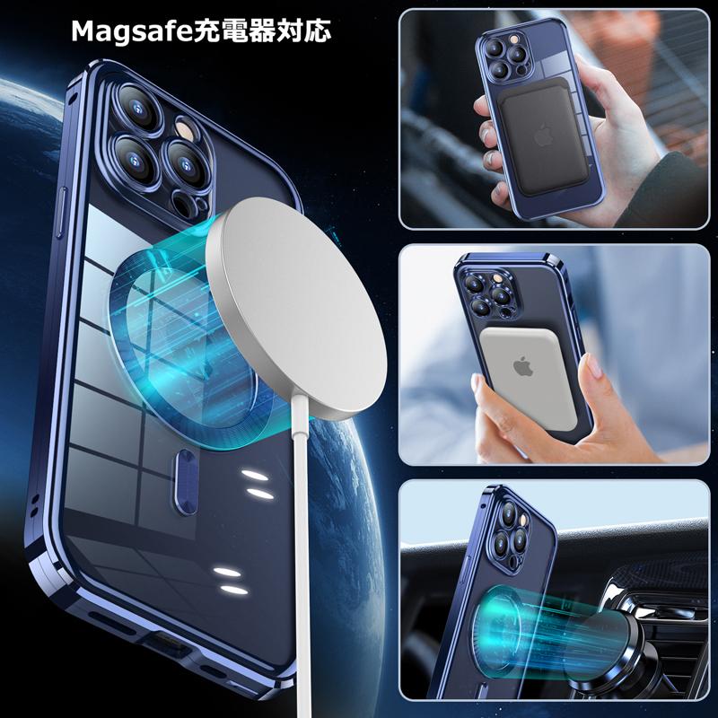 【画面覗き見防止 下スイッチバンパーロック Magsafe対応 一体型】 iPhone15 iPhone15Plus iPhone15Pro iPhone15ProMax ケース 両面 9H強化ガラス カバー｜hightechworld｜12