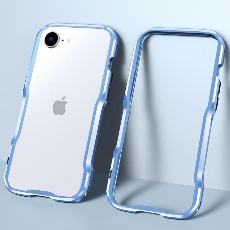iPhone用ブルーバンパーフレーム バンパーフレーム カメラレンズ保護カバー 背面シート iPhone16e