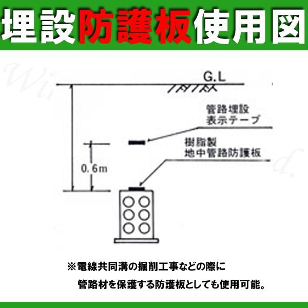 防護板 敷板 樹脂製 管路防護板 埋設用 エコプラ敷板 他社の2倍板厚 35mmの頑丈品 埋設 養生 工場直送 日本製 リサイクルプラスチック 束石 重石 ※送料要確認｜highvalue｜03