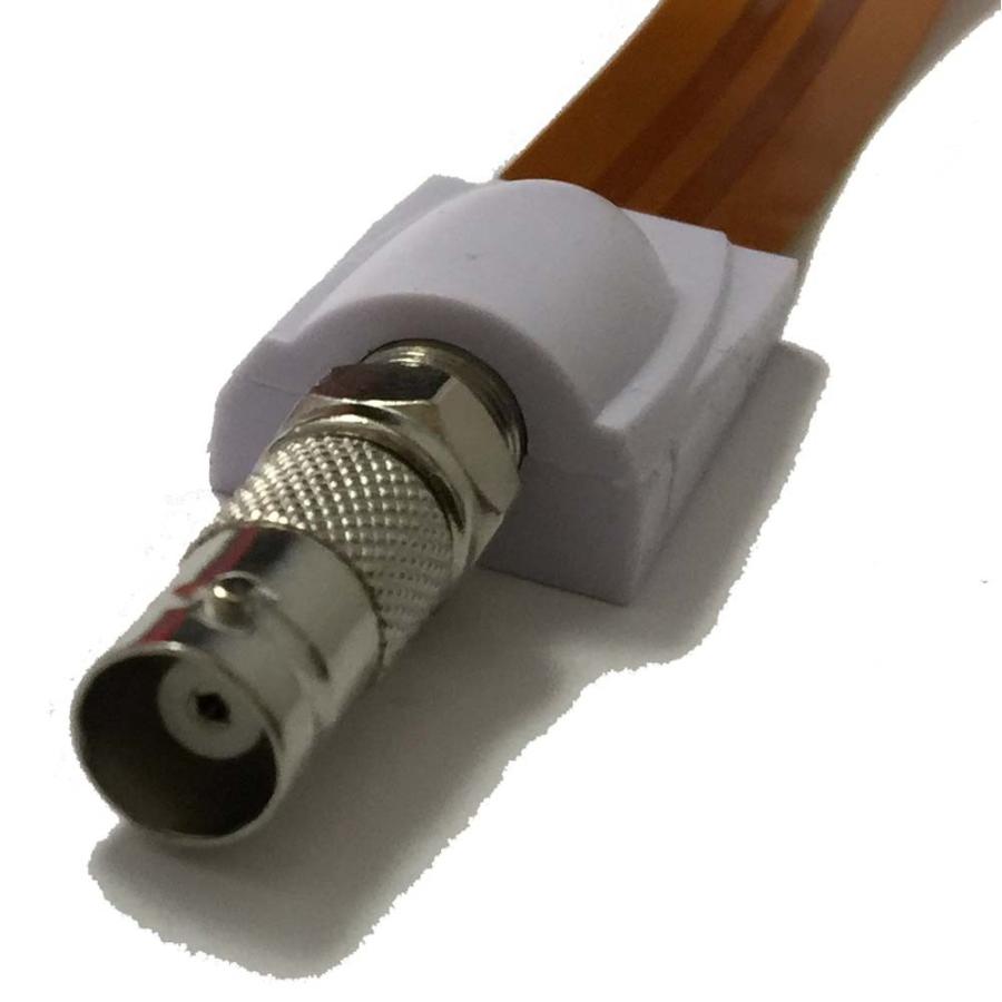 防犯カメラ向け用 隙間ケーブル 室内引きこみ　フラットケーブル Ｆ型 アンテナケーブル　Ｆ型＋BNCジャック 取付用両面テープ付 メール便可能 |  | 01